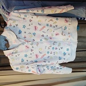Wonder nation full zip up hoodie with graphics girls size 10/12 gently used